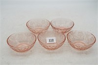 Pink Depression Poinsettia Berry Bowls (5)