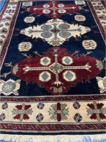 Hand Knotted Indo Heriz Rug 11.8x9 ft