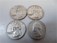 4 Silver Quarters (1963 - 2=1963D & 1964D)