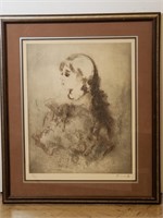 Portrait of a girl signed print