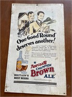 Newcastle Brown ale metal beer sign