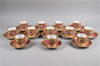 VICTORIAN CHINA CUPS AND SAUCERS