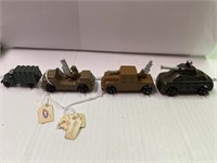 4 Barclay Die Cast Military Vehicles