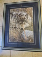 Pair of Beautifully framed wolf prints