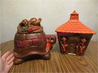 vintage turtle & elf house cookie jars