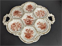 Vintage Ceramic Divided Tray w/ Handles Italy