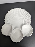 Shell Design Divided Serving Dish Ceramic Italy