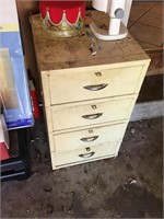 Small filing cabinet and contents