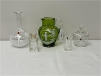 5 Pieces of Mary Gregory Glass