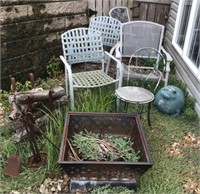 Fire pit with accessories and chairs