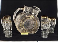 Mid Century Pitcher & Glass Set 9'h x 5