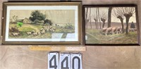 2 Sheep pictures 14”X26” X 13” X 17”