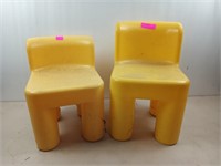 2 plastic child chairs