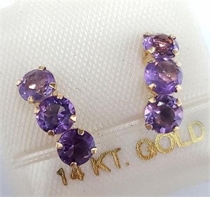 $300 14K  Amethyst Earrings