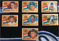 Lot of 7 1960 Topps Rookie Star Baseball Cards