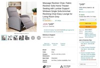 B5013  Fabric Recliner Sofa Armchair, Grey