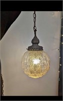 60's Amber Swag Light. Hanging Chain