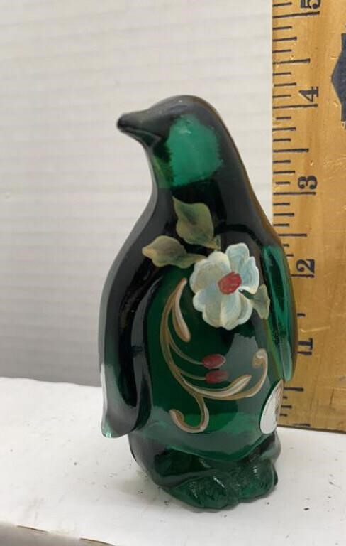 Fenton penquin handpainted signed