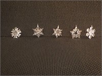 5 Crystal Swarovski Ornaments