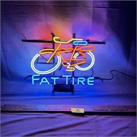 16"x12" Fat Tire Beer Glass Neon Sign, works