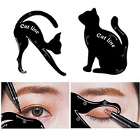 2 Pcs Cat Eyeliner Stencils, Matte PVC Material Sm