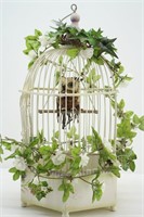 White Wood & Metal Decor Bird Cage