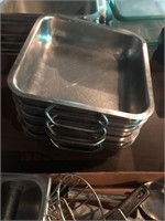 5 Stainless Pans with Handles