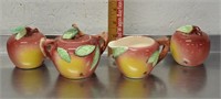 Vintage Japan "apple" cream, sugar, S & P