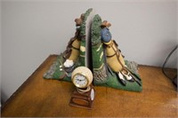 Golf Bookends & Clock