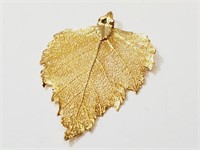 Gold Plated Real Leaf Pendant
