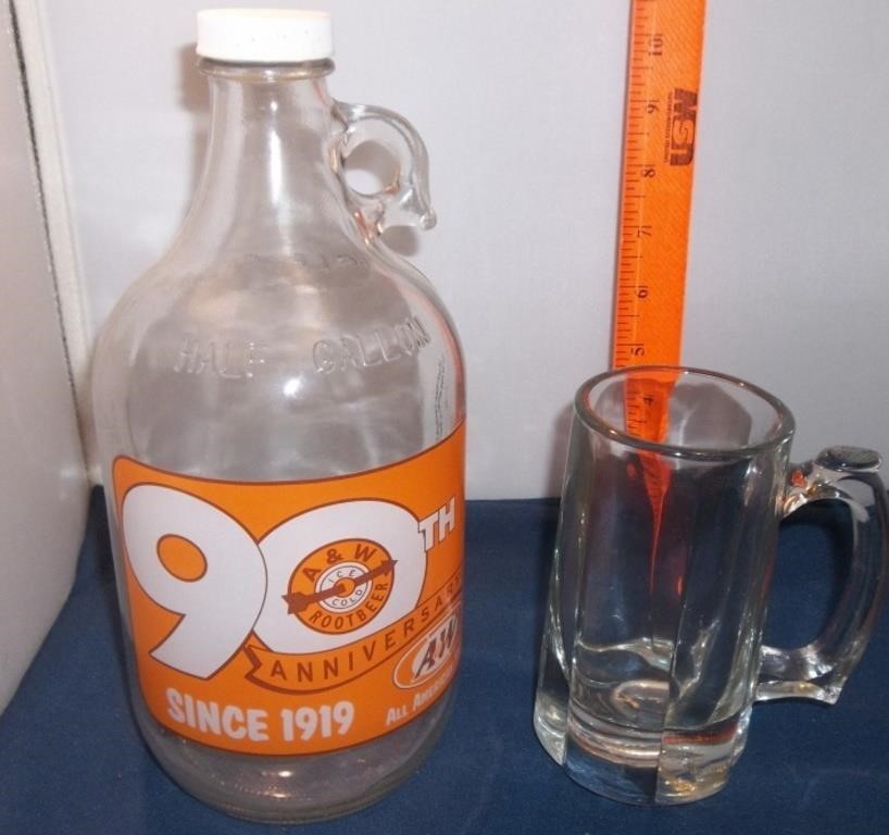 A & W Rootbeer Gallon Jug & Mug