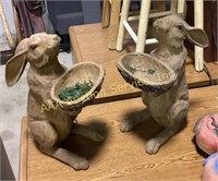 Pair rabbit statues 17 inches