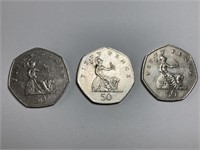 3 x 50 Pence Coins, 1997