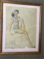 vintage Vargas pin up girl print