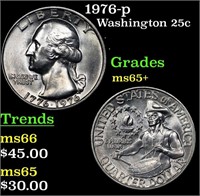 1976-p Washington Quarter 25c Grades GEM+ Unc