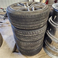 4- 225/40R19 Alum Volvo Wheels 2- 50% & 2- shot