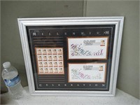 YEAR 2000 FRAMED STAMP ART MILLENNIUM CELEBRATION