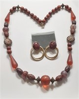 BEAD NECKLACE & EARRINGS