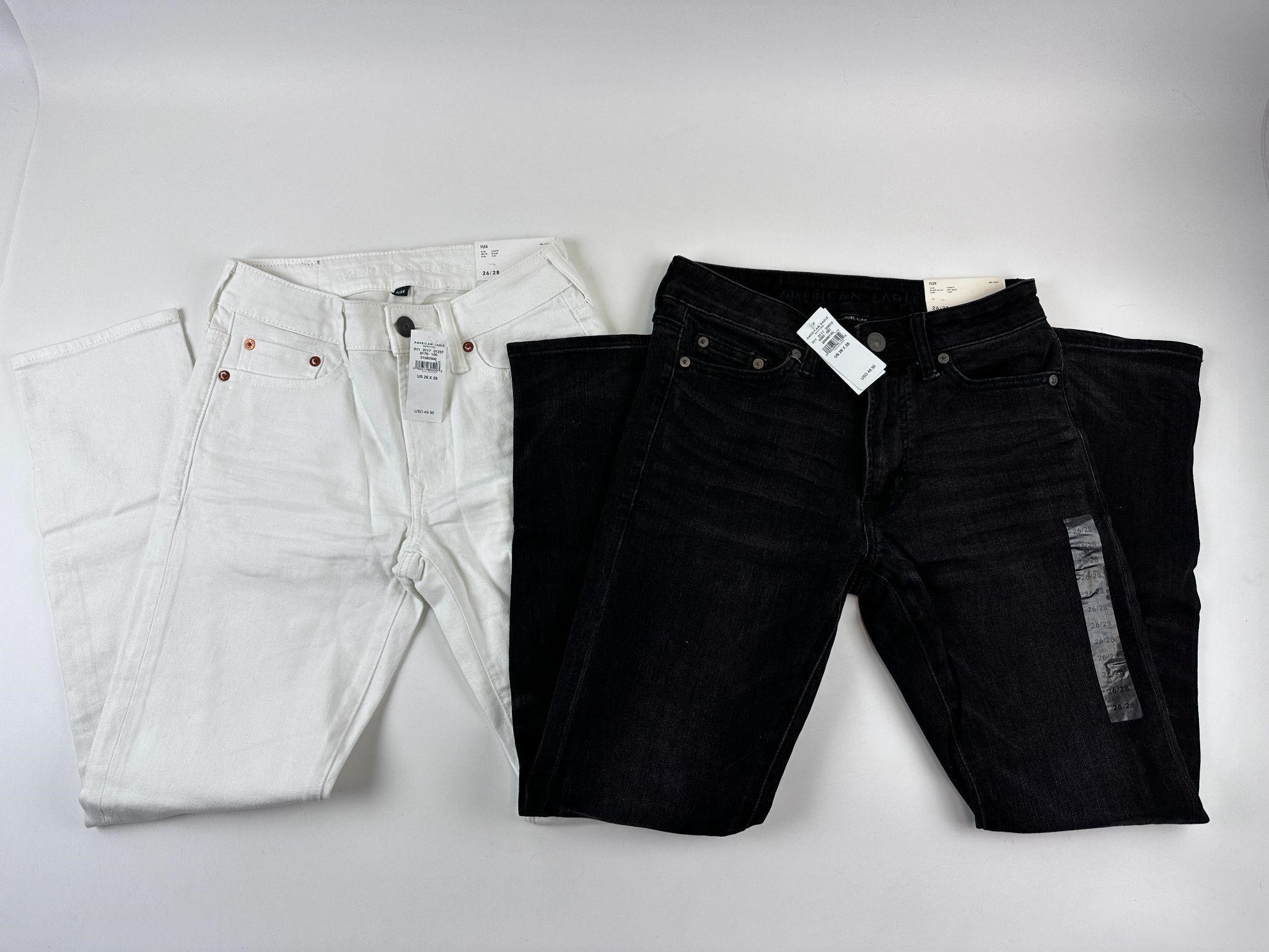 New American Eagle Slim Black White Jeans 26/28