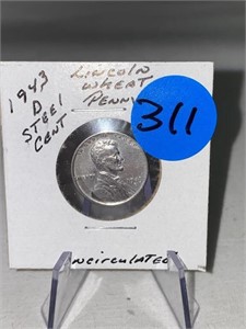 1943-D WWII Steel Cent Lincoln Wheat Unc