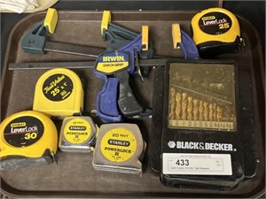 Quick Clamps, Drill Bits, Tape Measures