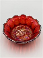 Fenton Glass Iridescent Amber Grapes Bowl