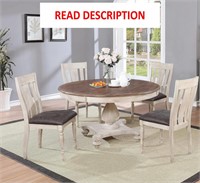 Solid Wood Dining Set: Round Table  2 Chairs
