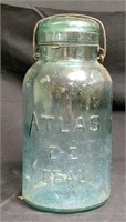 Atlas E-Z Seal Glass Lid Aqua Quart Jar
