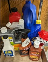 TRAY OF ASSORTED CLEANERS, MISC DRAIN CLEANER