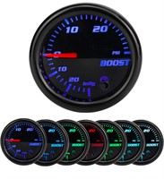 ($59) 7 Color 30 Psi Turbo Boost/Vacuum Gauge