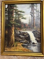 Framed oil on canvas by T. Nichols 18 x 24