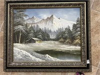 Framed oil on canvas 16" x 20" by W. Keiton?