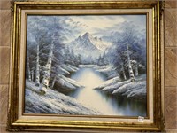 Framed oil on canvas 24" x 20" by M. Nasia?
