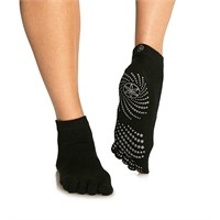 Gaiam womens Grippy Yoga Socks, Grey (M/L), One Si
